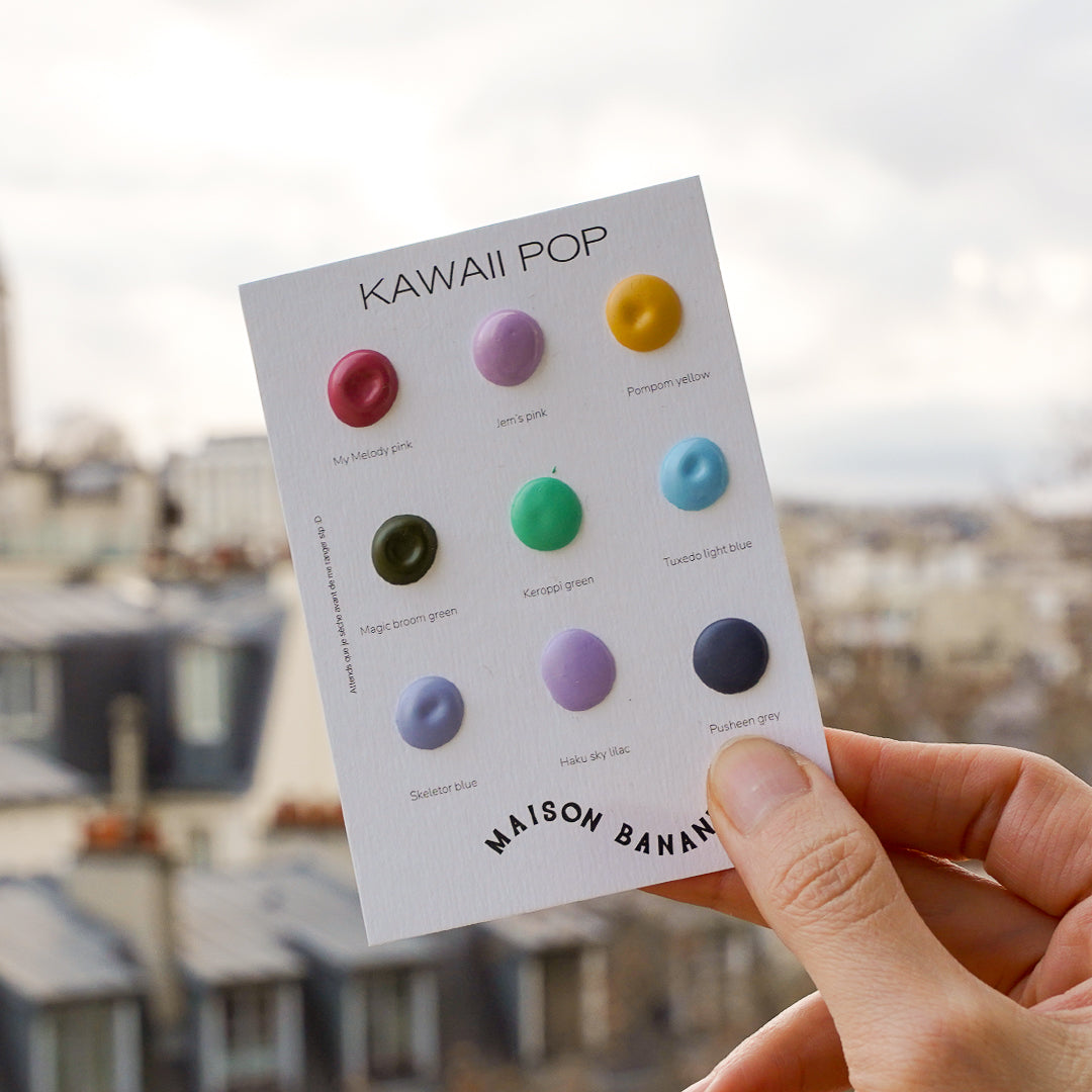 Dot card d'aquarelles artisanales Kawaii Pop