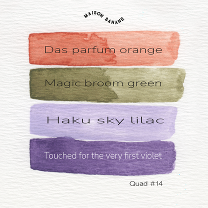 Mini Palette Aquarelle Artisanale Vegan - Quad #14