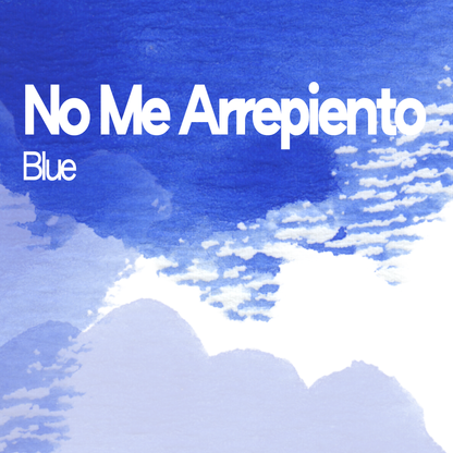 No me arrepiento Blue aquarelle artisanale vegan 