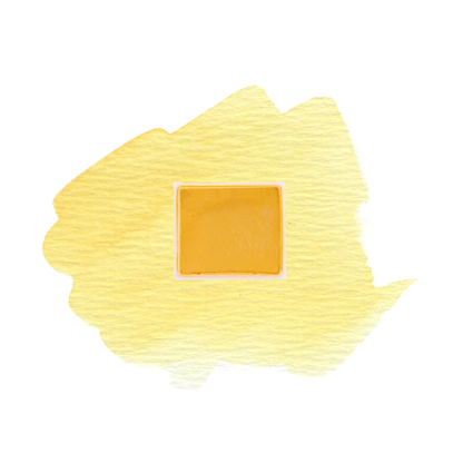 Pompom Yellow demi-godet d'aquarelle artisanale vegan